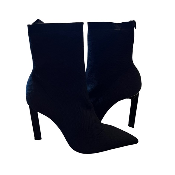 SCHUTZ Shoes - Schutz Ammie Stretch Knit Stiletto Booties Pointed Toe Black NEW Size 8